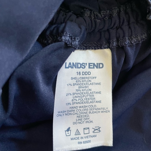 Lands End 16DDD Chlorine Resistant Adjustable V-neck Underwire Tankini - Picture 5 of 5